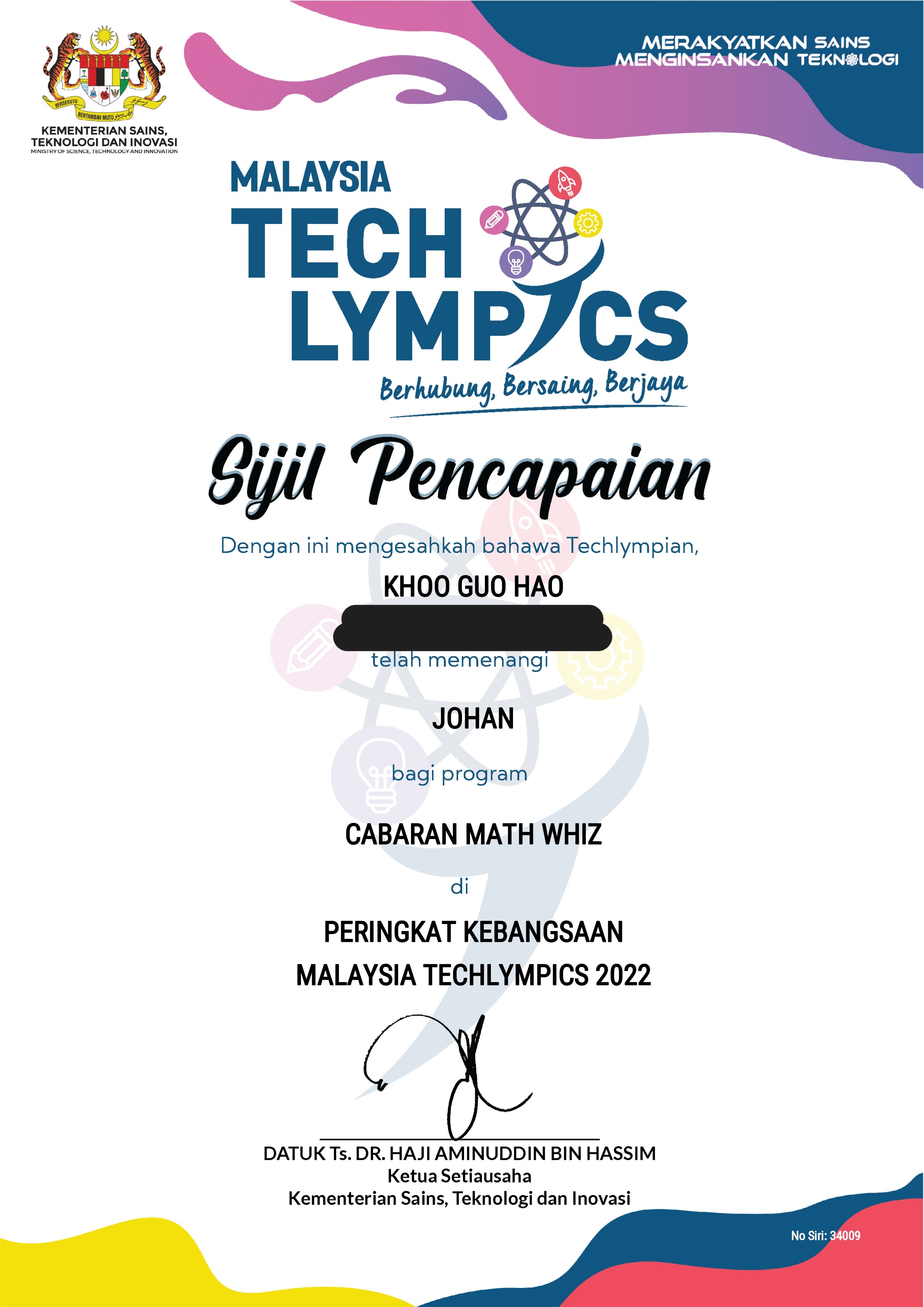 Techlympics Math Whiz Champion